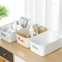 1/5/10 Desktop Storage Boxes, 1.764-Ounce Cosmetic And Snack Organizing Storage Boxes With A Dual-Handle Design. They Can Be Used To Store Snacks, Cosmetics, Desktop Sundries, And Serve As Small Household Storage Tools For Dining Rooms, Kitchens, And Living Rooms. - White - View 3