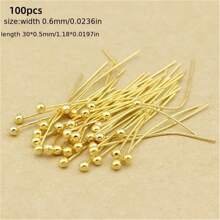 100pcs High Quality Silver Color Pearl Pins, 16mm - 50mm, Perfect For DIY Jewelry Making, Bracelets, Necklaces, And Earrings - Craft Accessories For Creative Hobbyists