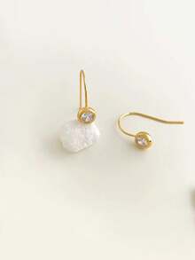 1 Pair Elegant Geometric 925 Sterling Silver Earring Hooks, Unique Charming Style For Women Daily/Work Wear - Gold - View 2