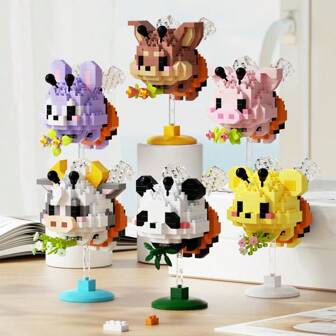 Cute Ornaments Mini Bee Series Animals Pet Models Micro Blocks Building Blocks Plastic Toys,Desktop Decoration,Birthday Gifts/Christmas Gifts/Company Gifts / Halloween Gifts / Thanksgiving Gifts