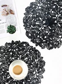 1-12 piezas Manteles individuales con forma de hoja moldeados en PVC, manteles individuales minimalistas y creativos para la mesa