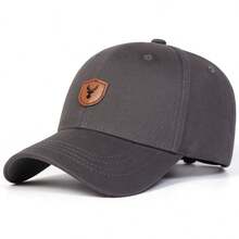 1 件男士鹿角皮革贴片棒球帽，可调节户外防晒休闲帽，适合春秋旅行、沙滩派对