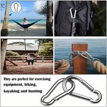 12PCS 2 Inch Small Carabiner Clip, Spring Snap Hook, Heavy Duty Galvanized Steel Keychain Carabiner, Locking Climbing Caribiners Clips Gym, Plant Hanging, Outdoor Camping, Hiking, 200 Lbs Capacity - 43399870 - View 5