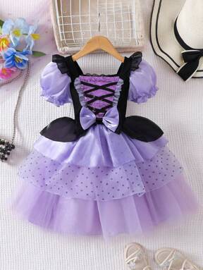 فستان أميرة للفتاة الصغيرة، فستان حفلة العطلات/هالوين