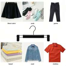 10pcs Plastic Non-Slip Pants Hangers Clip, Home & Clothing Store Use Trouser Clips Skirt Hangers Clips, Fingerprint Free Strong Clamp