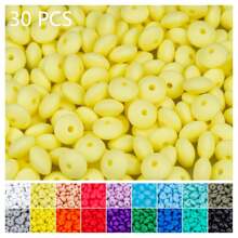 QYDCX Contas de lentilha de silicone faça você mesmo, 6/30/50/100/1800 peças, 12 mm, 30 cores, cordão faça você mesmo e contas acessórias