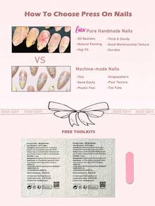 10片装3D手工花卉美甲套装，包含法式尖头甲片、马卡龙色、奶油黄、浅粉、浅蓝，按压式甲片，适合日常佩戴 - 淺藍色 - 查看 5