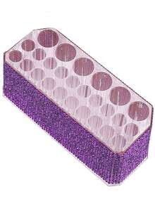 1pc 26 Hole Acrylic Crystal Nail Art Storage Pen Holder