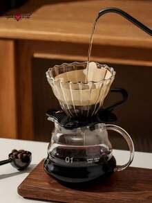 大容量玻璃咖啡壶，带刻度，滴滤式咖啡壶，玻璃壶身，适用于咖啡、饮料、茶 - 彩色 - 查看 10