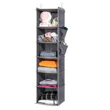 1pc Multi-Layer Wall Hanging Storage Bag, Organizer Pocket For Clothing, Accessories & Household Items, Closet Hanging Wardrobe Rack With Drawers, Grey