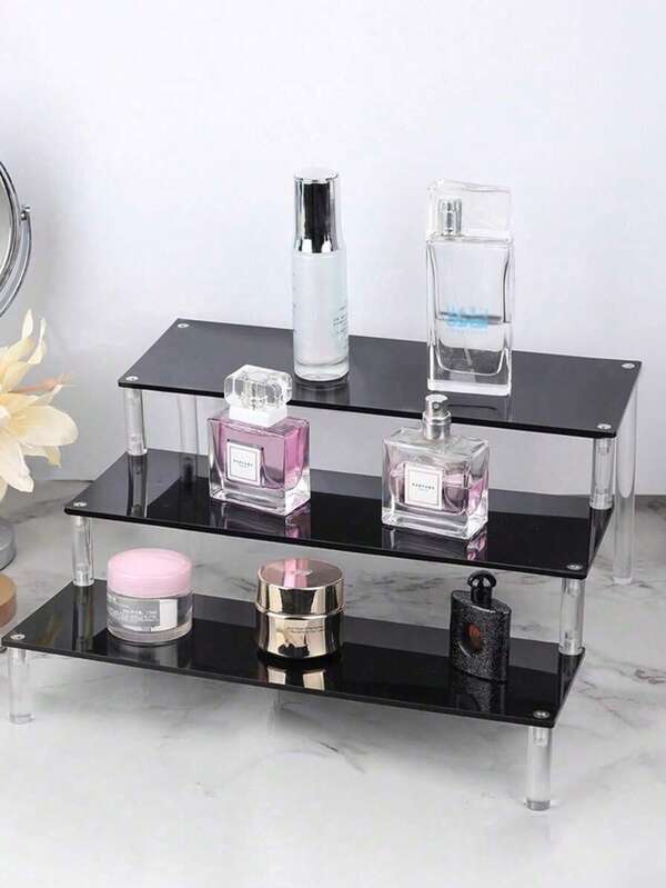 1 Stück mehrstufiges Make-up Organizer Regal aus Acryl, Mehrschichten Regale für Parfüm, Hautpflege, Kosmetik Präsentation im Wohnzimmer, Badezimmer, Schlafzimmer, Wohndekoration, Abschlussgeschenkbox, Badezimmer Aufbewahrungsregal, Aufbewahrungsbox