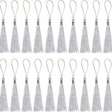 20pcs Miniature Silk Tassel Soft Glossy Handmade Bookmarks With Rope Loop, For Keychain, Earring, Jewelry Making, Memorabilia, Graduation Ceremony, Garment Sewing, Gift Tags DIY Craft Project - Multicolor - View 16
