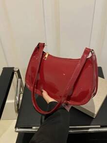 Elegant Women's Shiny Shoulder Bag - 紅色 - 查看 3