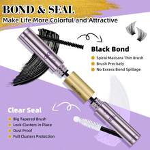 Lash Cluster Glue Lash Bond And Seal For Eyelash Cluster Long Lasting Strong Hold Waterproof Cluster Lash Glue For Individual Lash Extensions(ZJST-Black) - Lash Bond and Seal - 查看 3