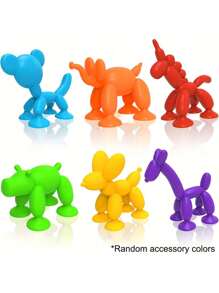 Interactive Silicone Suction Cup Animal Toys For Kids Sensory Play & Travel-Friendly - Ideal For Birthday - Assorted Colors