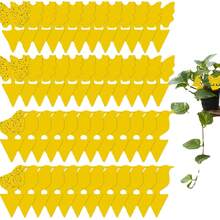 100 Yellow Fruit Fly Traps, Self-Adhesive Plant Protection Film (Butterfly + Bird Shape) To Repel Aphids, Leaf Flies, And Pests, Ideal For Plants On Balconies Or In The Garden - 黃色 - 查看 1