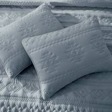 Dark Grey Quilt King Size Bedding Sets With Pillow Shams, Lightweight Soft Bedspread Coverlet, Quilted Blanket Thin Comforter Bed Cover, All Season Spring Summer, 3 Pieces, 104x90 Inches - 波西米亞藍灰色 - 查看 4