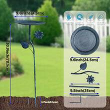 Outdoor Freestanding Leaf-Shaped Bird Bath, Freestanding Garden Birdbath Feeder Bowl With Metal Stake, Detachable Decorative Watering Spot For Garden, Patio, Yard, Lawn, Suitable For Attracting Small Animals, Durable Iron Design, All-Season Use, Great For Birdwatching And Natural Decor - Multicolor - View 15