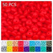 QYDCX Contas de lentilha de silicone faça você mesmo, 6/30/50/100/1800 peças, 12 mm, 30 cores, cordão faça você mesmo e contas acessórias