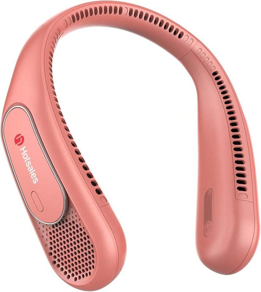 Neck Fan, Hands Bladeless Neck Fans Portable Rechargeable, 6000 MAh Battery Operated Wearable Personal Fan, Cooling Neck Fan, 3 Speeds, USB Fan Gifts Men, Women, Travel, Outdoor - 紅色 - 查看 1