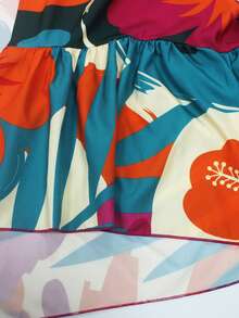 Plus Size Women's Chiffon Shawl, Long Sleeve Jacket, Woven Fabric, Machine Washable, Asymmetrical Hem, Suitable For Beach, Outdoor, Valentine's Day Pink Spring - Pink - View 9