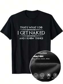 Plus Size Cotton I  And I Know Things Funny Nudist T-Shirt,Black,Halloween Thanksgiving Christmas Gift For Men Women Family Friends Women Size L-3XL 4XL 5XL - 黑色 - 查看 1