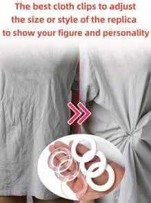 1/3/6 Piezas Clips de Vestido de Moda para Mujer, Clips para Camisa, Clip Cinturón de Cintura, Clips Corsé Invisible, Combinación de Anillo Circular