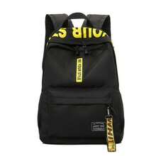 Mochila Moda De Viaje Para Estudiantes Universitarios - Negro con Amarillo - Ver 2
