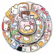 Sanrio 50 PCs Funny Cute Q-Version Kitty Cat Stickers For Laptops, Water Bottles, Diaries, Suitcases, Cars, Wardrobes And Other DIY Decorative Stickers,Back To School,School Supplies