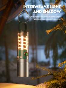 1pc Multi-Functional Bright Portable Flashlight | Dual Light Source + 5 Lighting Modes | Tail Hook Design + Detachable Lamp Cover | TYPE-C Charging + Extra-Long Runtime | Essential For Outdoor Adventure, Camping, Hiking, Night Fishing, Night Cycling