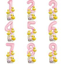 42 pezzi Mini Kit ghirlanda di palloncini ad arco a forma di paperella, 40 pollici, colore rosa, palloncini in lattice rosa per decorazione festa di compleanno, doccia