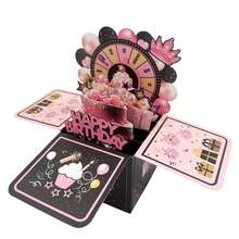 1pc Purple Pop-Up Birthday Card For 1st/10th/18th/21st/30th/40th/50th/60th/70th/80th Birthday, Includes Self-Adhesive Birthday Age, Greeting Note, And Envelope, Birthday Gift For Husband, Wife, Men, Women, 3D Pop-Up Birthday Card - Multicolor - View 10