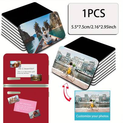 ROYIPAI Differennt 1/3/6pcs Customizable Logo/Text/Image Magnetic Refrigerator Stickers, Personalized Photo Refrigerator Magnets, Custom High-Quality Fridge Photo Magnets, Photo Memorabilia, Unique Gifts, Magnetic Photo Refrigerator Stickers, Gifts For Family, Mother, Wife