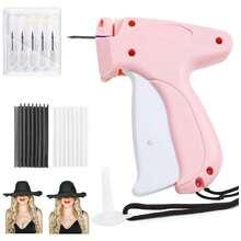 Upgraded Sewing Gun, Premium Label Gun For Clothing, With 6 Needles, 1000 Black And 1000 White 5mm Fasteners, Fast Handheld Sewing Machine For Cloth, Labels And Tags (Pink) - Pink - View 1
