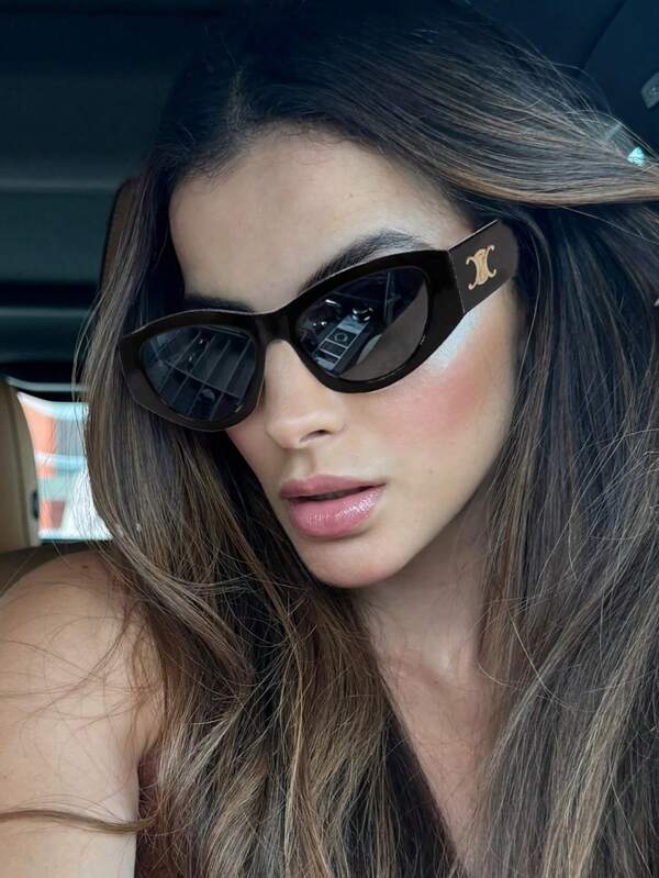 1pc Square Narrow Frame Women's Glasses, European And American Fashion Style