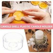 50pcs Transparent Plastic Tea Light Cups - Fireproof Candle Holders For DIY Candlemaking, Tealight Lamps, Crafts, Plastic Tealight Shells, Candle Molds