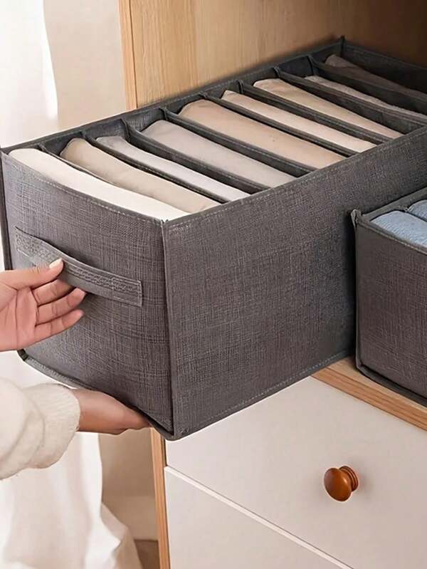 1pc Foldable Clothing Storage Box, Suitable For Pants, Clothes, Jeans, As Well As Wardrobe Clothing And Underwear & Sock Storage.