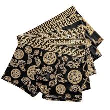 4 unids/set de ropa interior para hombre, calzoncillos de nuevo estilo, ropa interior cómoda y transpirable con estampado para hombre, bragas sexis finas de esquina plana para niños LBK1 - Oro negro - Ver 1