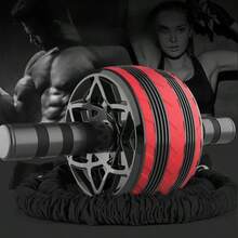 一個自動反彈腹肌輪 -男女通用仰臥起坐輪，帶加墊手柄和紋理握把 - 家用健身房核心力量訓練設備，紅色/黑色/黃色輪，針對腹部、手臂、腿部鍛煉，肌肉塑形工具 | 人體工學手柄 | 舒適握把 - 多色隨機色 - 查看 6