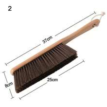 1PCS/2PCS Cepillo de cerdas de madera natural antiestático para escritorio, molinillo de barra, cepillos de limpieza de café en polvo, escoba doméstica para barrer la cama - Marrón - Ver 3