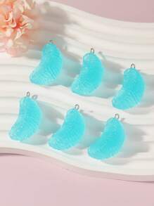 7pcs Cute Glow-In-The-Dark Multicolor Simulated Fruit Orange Pendant Jewelry DIY Accessories Keychain Bag Charm