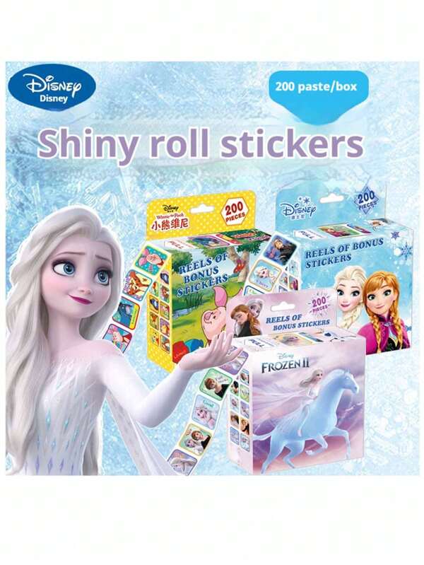 Disney 200pcs Disney Shiny Curly Cartoon Stickers For DIY Scrapbooking, Journals, Planners, Laptop Decoration, Water Bottles, Phone Cases, Gift Wrapping, Party Favors, Stationery, Arts & Crafts