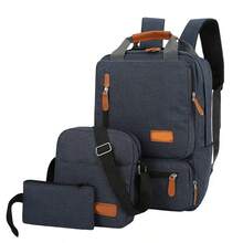 3pack, Women's And Men's Shoulder Bags, Casual Three-Piece Outdoor Travel Computer Backpack, Large-Capacity Schoolbag, School Season Schoolbag - 淺灰色 - 查看 1