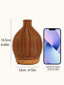 ellestfun 1pc USB 5V 80ml PP Simulation Rattan Weaving Process Ultrasonic Aromatherapy Humidifier, Suitable For Small Room Aroma Diffuser