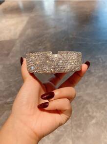 1pc Crystal Rhinestone Ashtray, Home Office Bar Desk Decor Ashtray