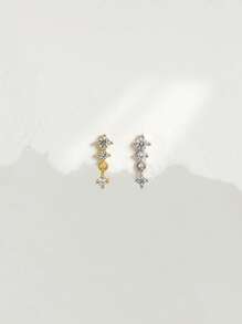 1 pieza Pendiente chapado en oro con rosca interna tipo Labret | Pendiente de tuerca de plata esterlina 925 hipoalergénico | Pendiente plano para cartílago Helix | Pendiente trasero tipo Labret | Para uso diario de mujeres y hombres (Vendido como 1 pieza)
