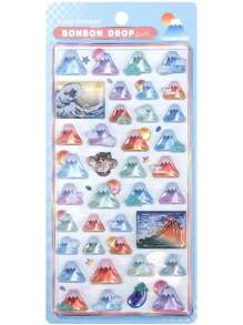 3D Embossed Fun Acrylic Diamond Stickers, Sushi Shiba Inu Handmade DIY Decorative Embossed Quirky Stickers