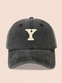 1pc Kids Washed 26-Letter Baseball Cap, Boys Girls Sun Hat Suitable For Outdoor, Sunscreen, Daily Wear