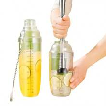500ml/700ml/1000ml 3PCS/SET PC Lemon Tea Shaker Cup Cocktail Shaker Martini Hand Shaker Cup With Scales Milk Tea Wine Drink Shaker Mixer Bar Tool Set