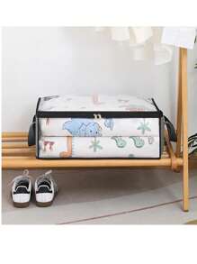 Fabric Storage Bag With Handle, Visible Window Design, Reusable Under Bed Box For Clothes, Books, Toys, Blankets, Bedding, Home Space Saver, Organizer, Under Bed Cabinet, Closet, Bedroom, Dorm